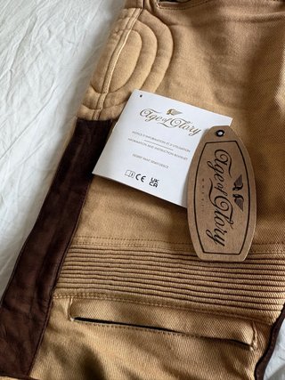 Age Of Glory Pantalones Moto Beige Talla M/30