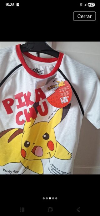 Camiseta Pikachu Talla 6 Años Nueva
