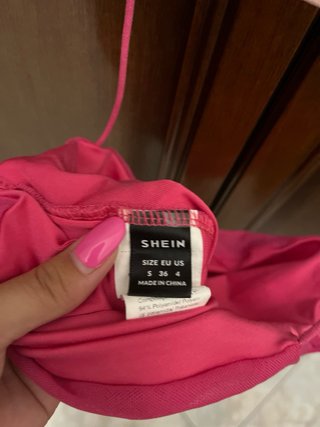 Top Shein Tulle Fucsia Taglia S