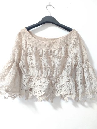 Blusa donna spalle scoperte pizzo