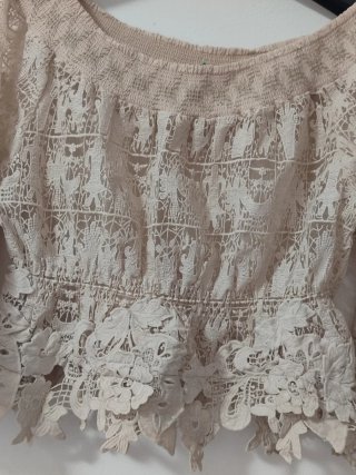 Blusa donna spalle scoperte pizzo