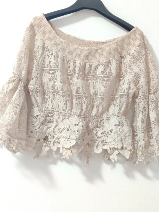 Blusa donna spalle scoperte pizzo