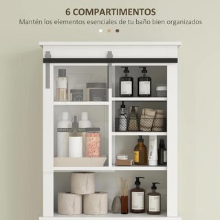 Mueble Sobre Inodoro 6 Compartimentos Blanco