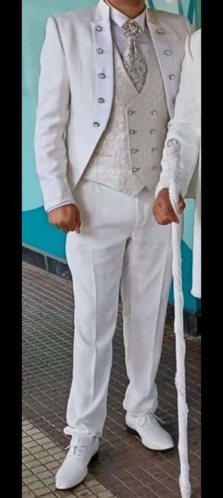 Traje de boda gitana completo blanco