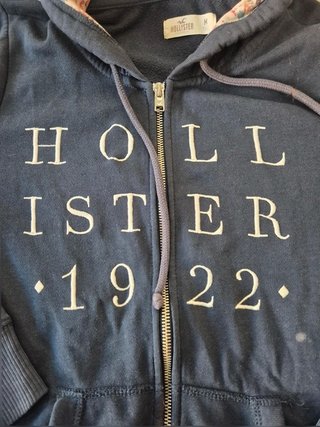 Hollister 1922 Navy Zip Hoodie M Floral Lined...