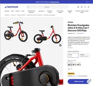 Bicicleta infantil 14 3-5 años 2 en 1