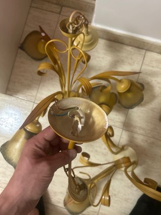 2 Lámparas de techo doradas