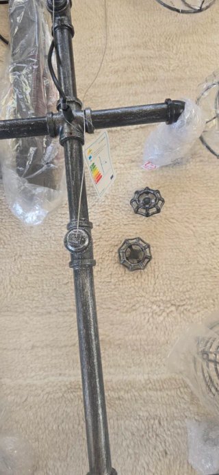 Lámpara Techo Industrial Tubo Metal Negro