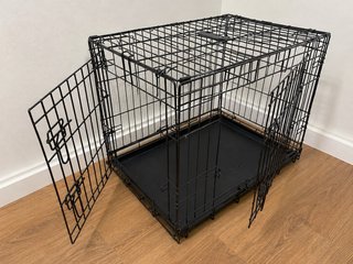 Jaula plegable para perros negra