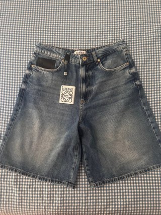Bermuda Loewe Ancha Mujer Azul