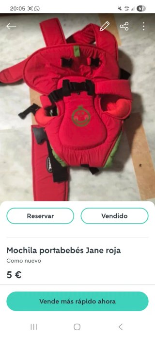 Mochila Portabebés Jane Roja Recién Nacido