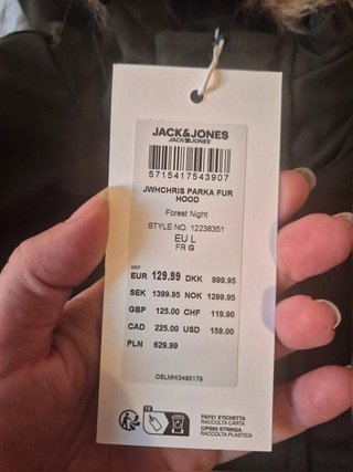 Parka larga Jack & Jones verde con capucha de...