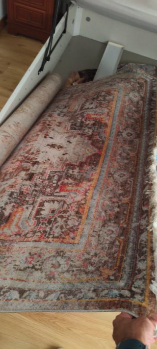 Alfombra estilo vintage beige y rojo