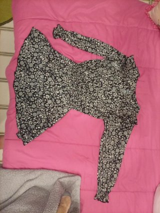 Vestido Zara flores blanco y negro