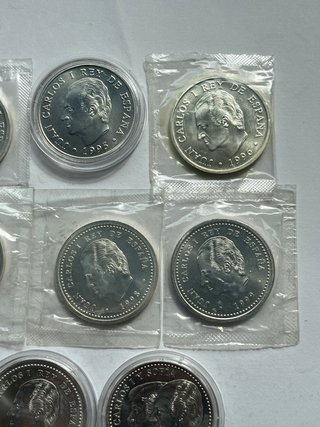 Lote 8 Monedas 2000 pesetas Plata Juan Carlos