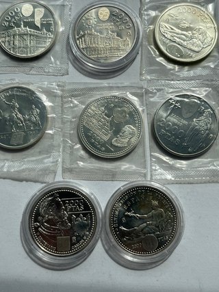Lote 8 Monedas 2000 pesetas Plata Juan Carlos