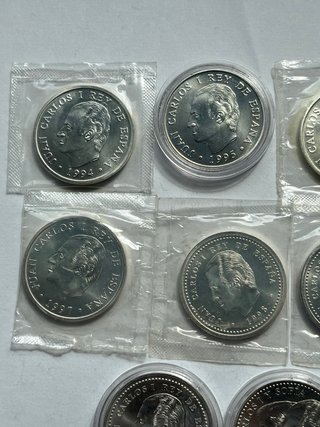 Lote 8 Monedas 2000 pesetas Plata Juan Carlos