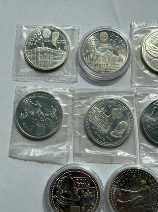 Lote 8 Monedas 2000 pesetas Plata Juan Carlos