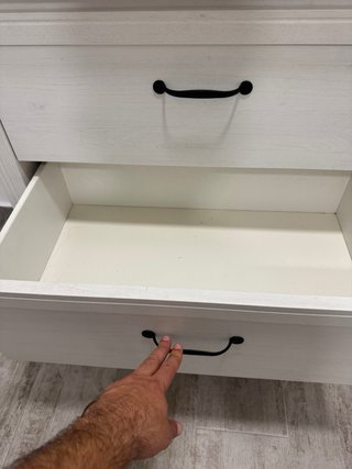 URGE HOY Cómoda de madera blanca y marrón