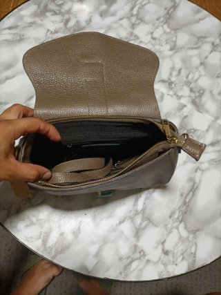 Bolso de mano elegante fiesta marrón y dorado