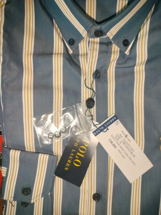 Camisa Ralph Lauren Talla M Rayas Azul/Oro