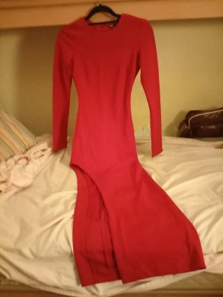 Vestido Zara fiesta abertura lateral T-XS