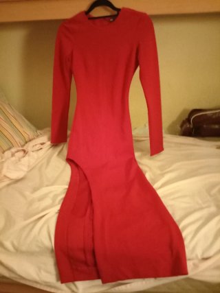 Vestido Zara fiesta abertura lateral T-XS