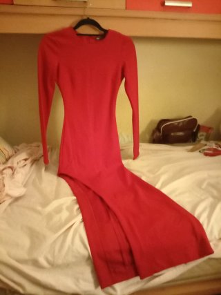 Vestido Zara fiesta abertura lateral T-XS