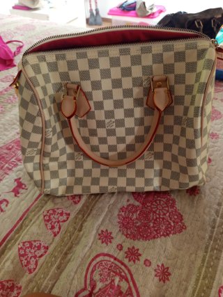 Lv Bauletto Damier Azur
