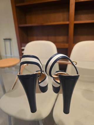 Zapatos Gucci Tacon Azul Blanco