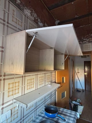 Mueble de salón completo madera y blanco bonito