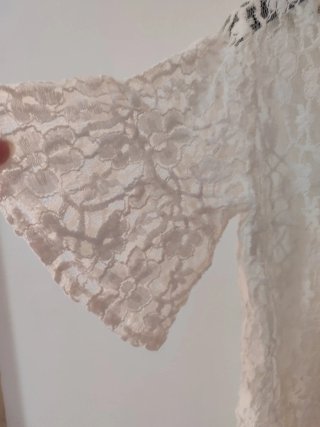 Blusa donna pizzo bianco dorato taglia unica