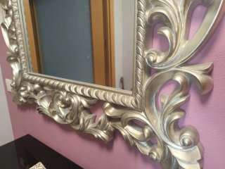 Espejo decorativo plateado