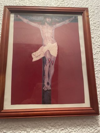 Cuadro religioso madera y papel