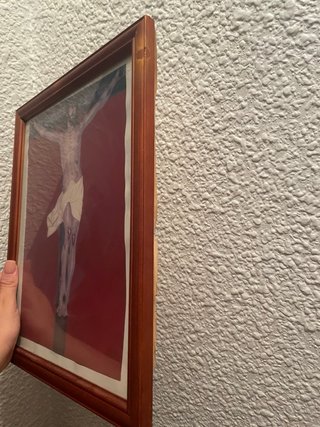 Cuadro religioso madera y papel