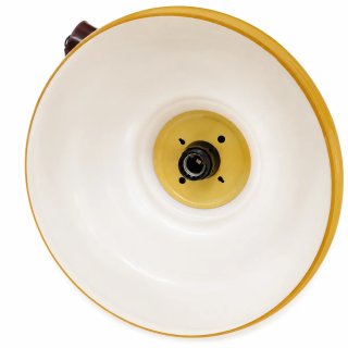 Candeeiro de teto vintage madeira e vidro opalino