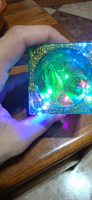 Portavelas Epoxy Luminoso con motivos marinos