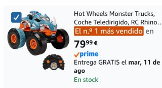 Coche teledirigido Monster Truck Hot Wheels.