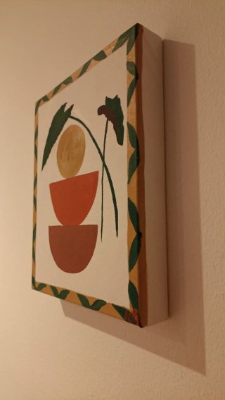 Cuadro al óleo abstracto hecho a mano
