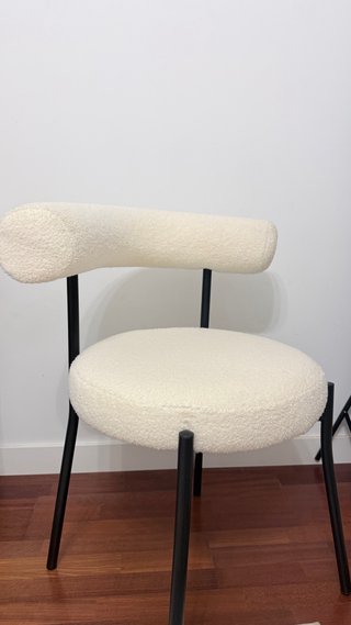 Silla borrego beige y negra