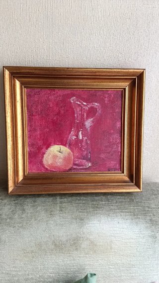 Cuadro Bodegón Manzana y Jarra