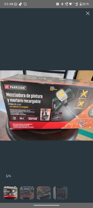Parkside Mezcladora Pintura/Mortero Recargable