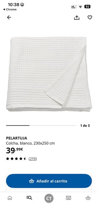 Colcha IKEA PELARTUJA Blanca