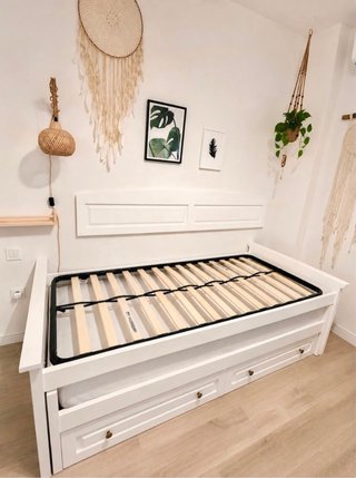 Cama Nido Blanca con Cajones y Protector + Colchón