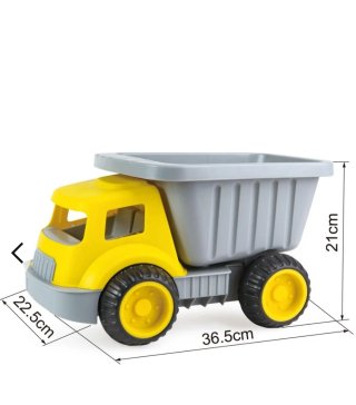 Camión de juguete amarillo y gris