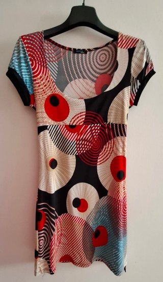 Vestido Hache de Inside,estampado círculos Talla S