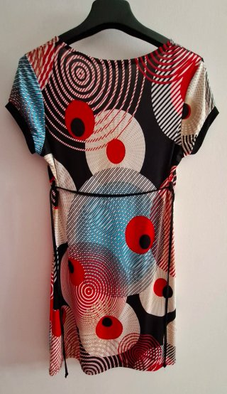 Vestido Hache de Inside,estampado círculos Talla S