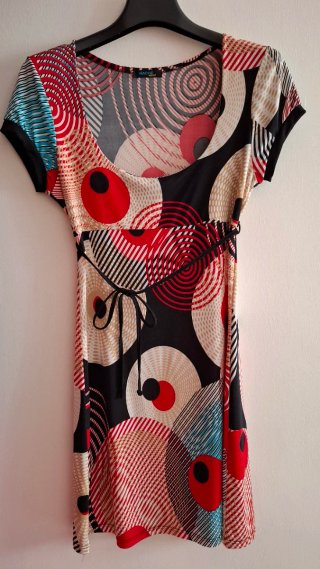 Vestido Hache de Inside,estampado círculos Talla S