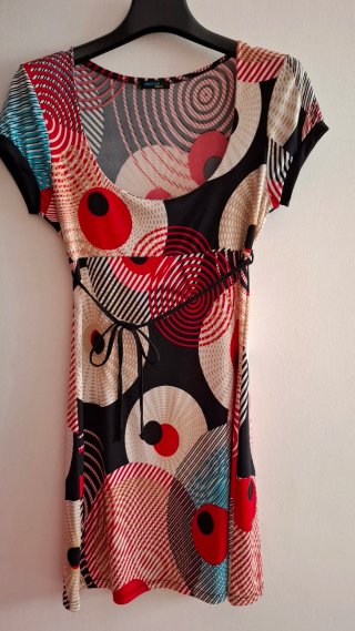 Vestido Hache de Inside,estampado círculos Talla S