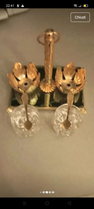 Saliera e pepe vintage oro e cristallo